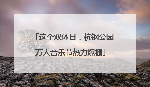 这个双休日，杭钢公园万人音乐节热力爆棚